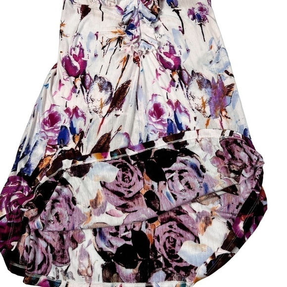 TRINKET Purple Pink Floral Sleeveless Ruffle Mini Sundress Size M - Picture 11 of 16